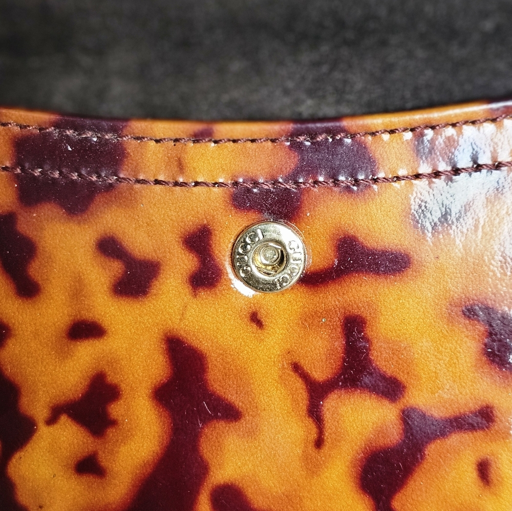 RARE Gucci Hysteria Tortoiseshell Patent Leather Bifold Wallet - Picture 6 of 14
